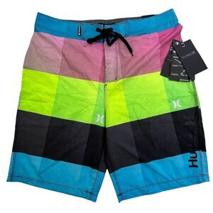 Hurley Boardshort Swim Trunks 31 9” Inseam Colorful Surf Phantom Kings Road